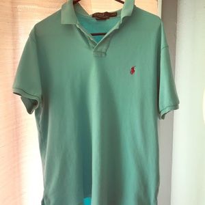 Blue polo shirt